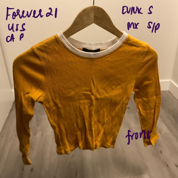 Forever 21 Mustard Yellow 3/4th Sleeve Top - Picture 1 of 2